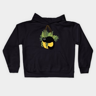 Cats and Plants Black Cat Lover Kids Hoodie